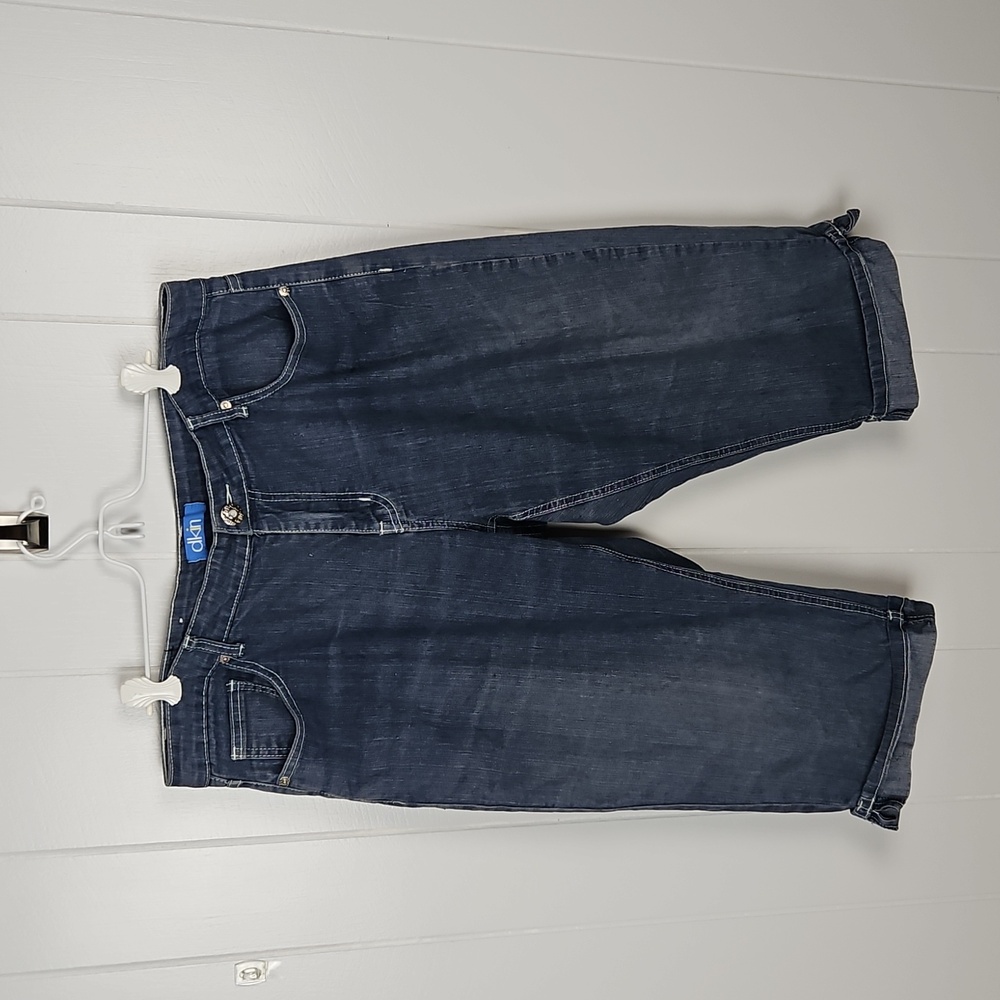 DKNY Dark Blue Denim Cropped Capri's Wmns 16W